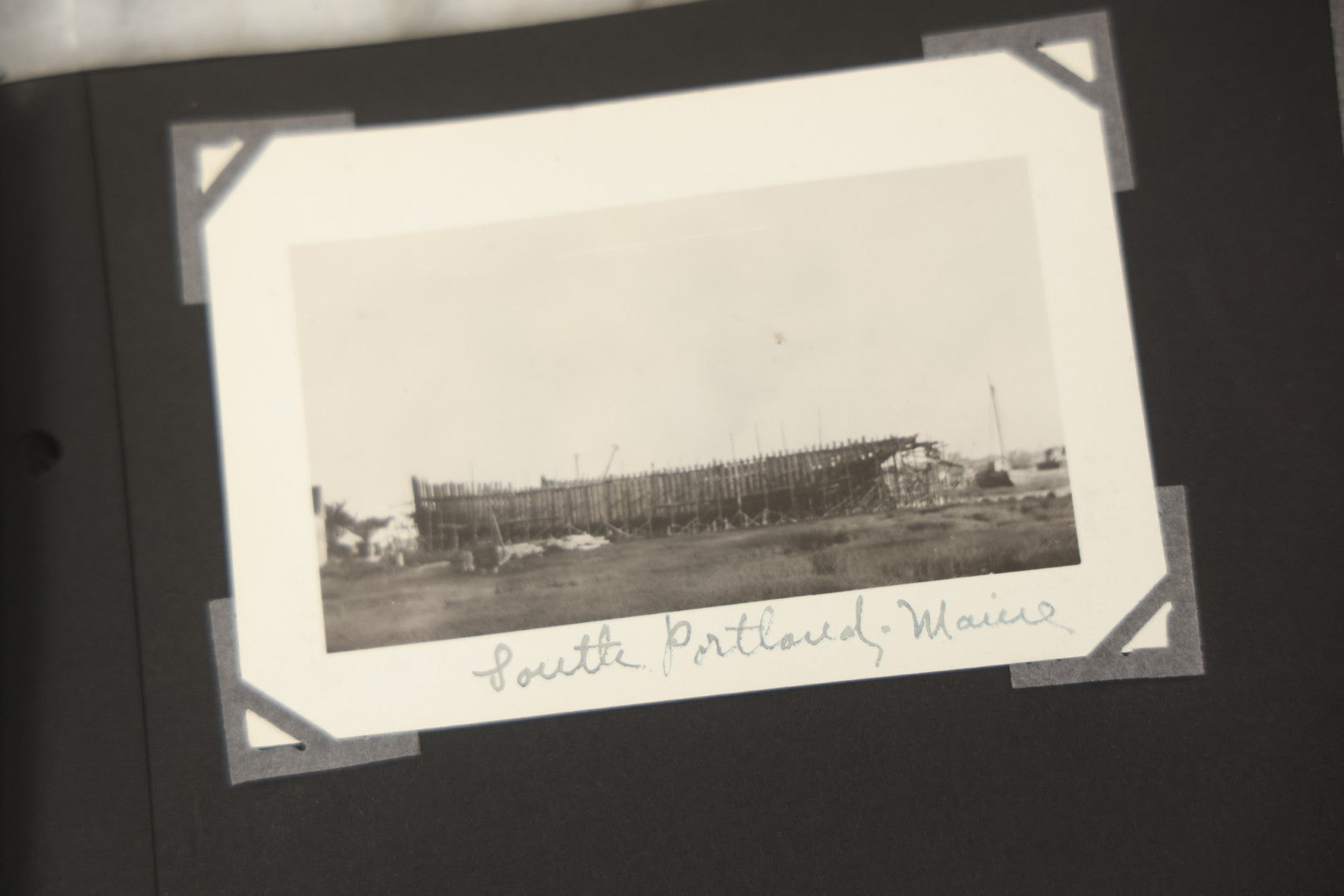 Lot 090 - Antique Snapshot Photo Album With 115+ Photographs, Early 1920s New England Scenes Including Lake Winnipesaukee, Quarry In Rockport Maine, And Winter Views