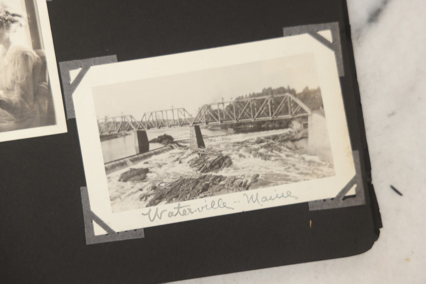 Lot 090 - Antique Snapshot Photo Album With 115+ Photographs, Early 1920s New England Scenes Including Lake Winnipesaukee, Quarry In Rockport Maine, And Winter Views