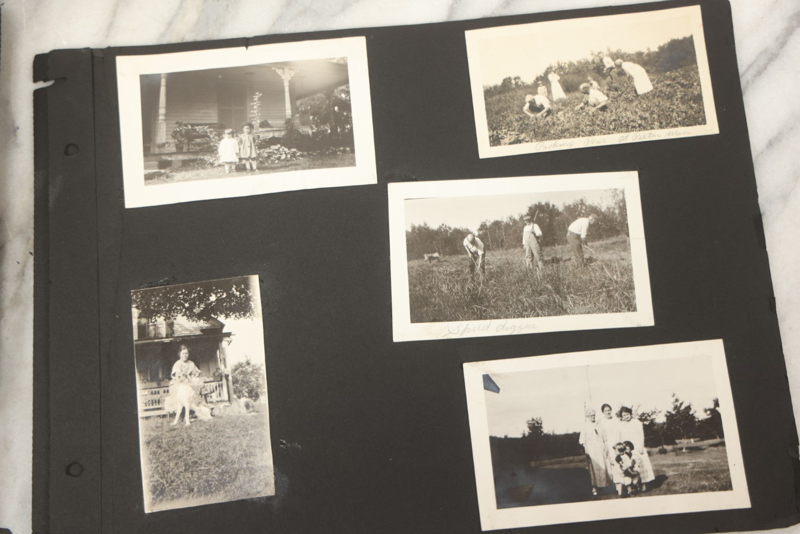 Lot 090 - Antique Snapshot Photo Album With 115+ Photographs, Early 1920s New England Scenes Including Lake Winnipesaukee, Quarry In Rockport Maine, And Winter Views