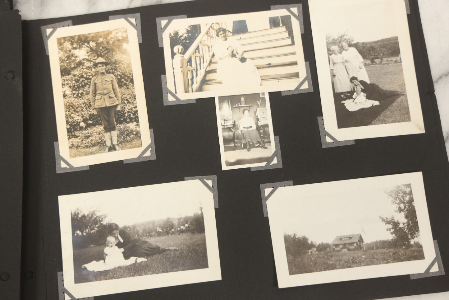 Lot 090 - Antique Snapshot Photo Album With 115+ Photographs, Early 1920s New England Scenes Including Lake Winnipesaukee, Quarry In Rockport Maine, And Winter Views
