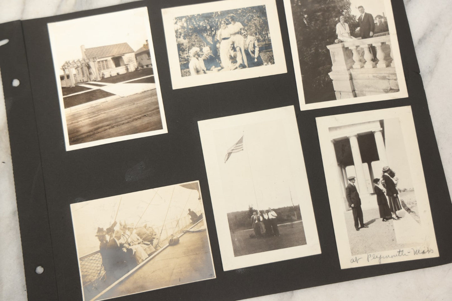Lot 090 - Antique Snapshot Photo Album With 115+ Photographs, Early 1920s New England Scenes Including Lake Winnipesaukee, Quarry In Rockport Maine, And Winter Views