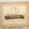 Lot 092 - Antique Boarded Photograph Of Group Of Men In Suits And Hats Posing In Front Of An Illinois Central Railroad Train, Note Warped