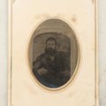 Lot 093 - Antique Tintype Photograph Of An Earlier Cased Image Depicting Bearded Man, In Paper Frame
