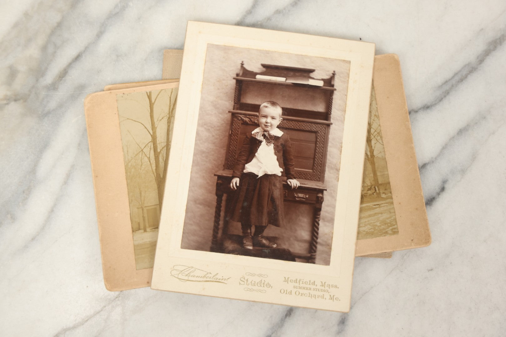 Lot 095 - Grouping Of 22 Antique Cabinet Card And Boarded Photographs, Mostly Portraits Of Men, Women, And Children, Including Two Views Of Houses