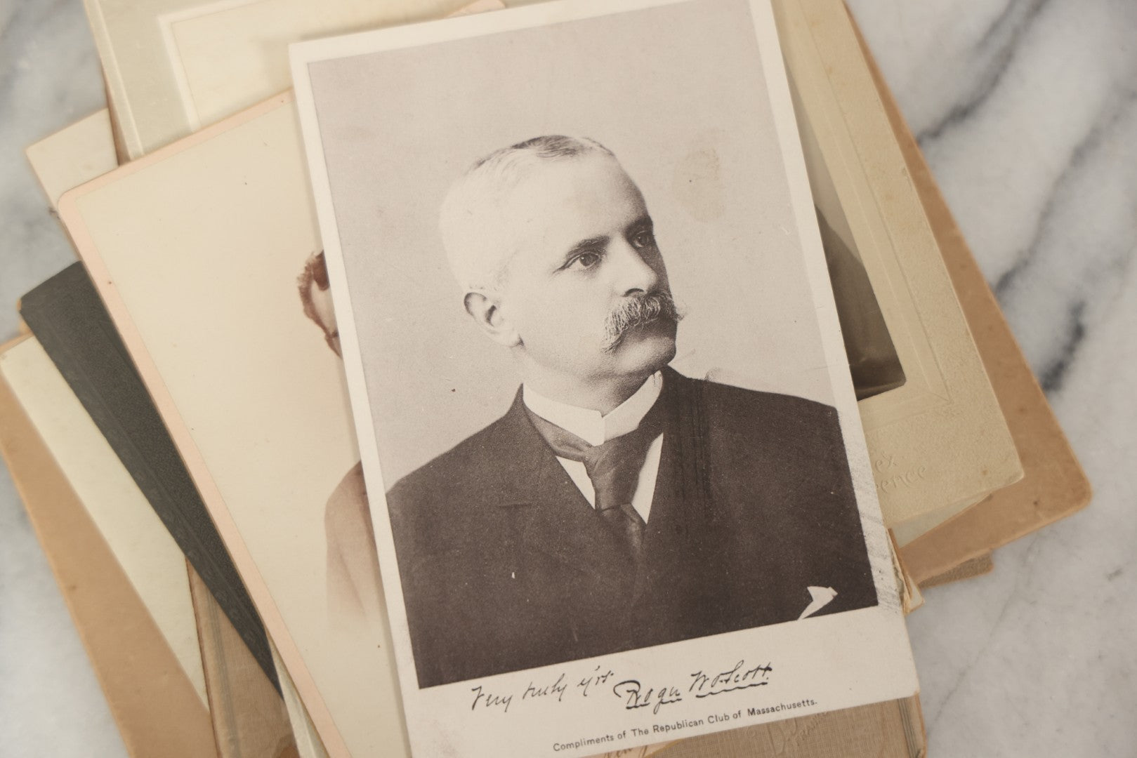 Lot 095 - Grouping Of 22 Antique Cabinet Card And Boarded Photographs, Mostly Portraits Of Men, Women, And Children, Including Two Views Of Houses