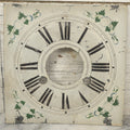 Lot 096 - Antique Painted Tin Metal Clock Face With Roman Numerals And Floral Decoration, 8-1/2" x 8-1/2"