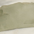 Lot 102 - Vintage Frosted Glass Sculptural Piece With Etched Inuit Figure And Sled Scene