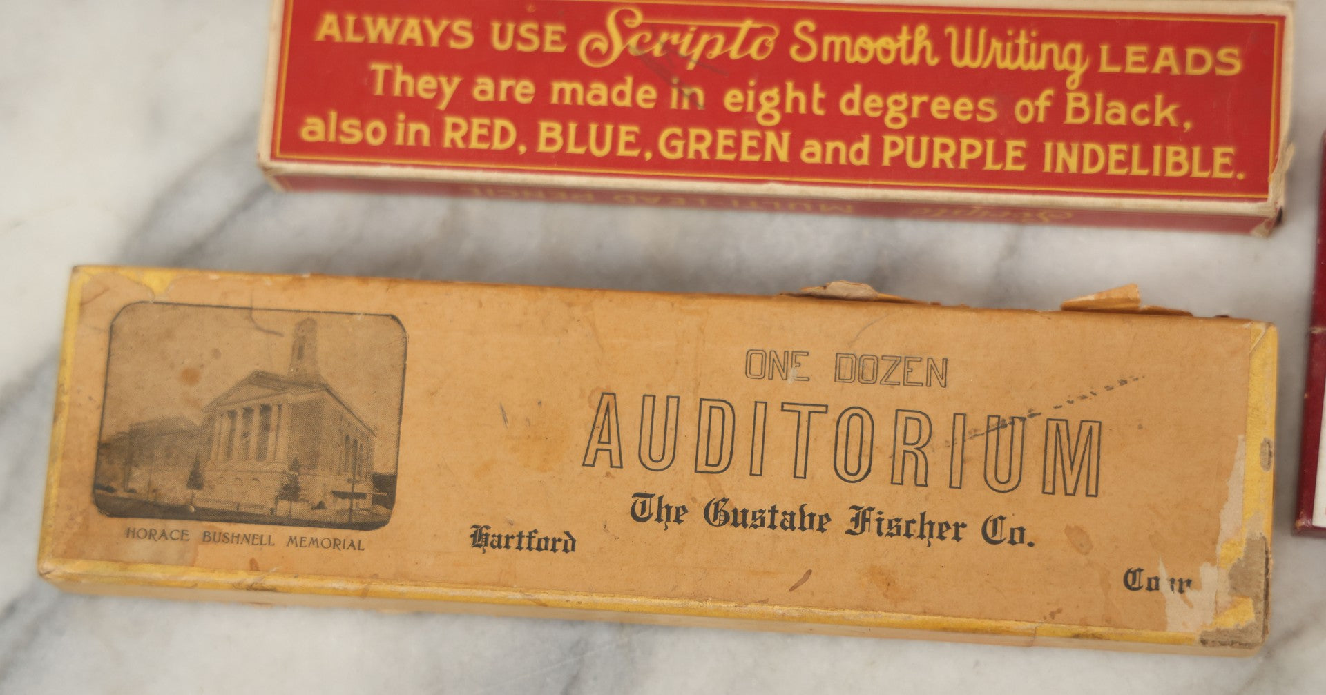 Lot 110 - Grouping Of 10+ Antique And Vintage Pencil And Lead Related Items Including Advertising Boxes From Koh-I-Noor, Scripto Smooth Writing Leads, And Others, Most With Partial Contents