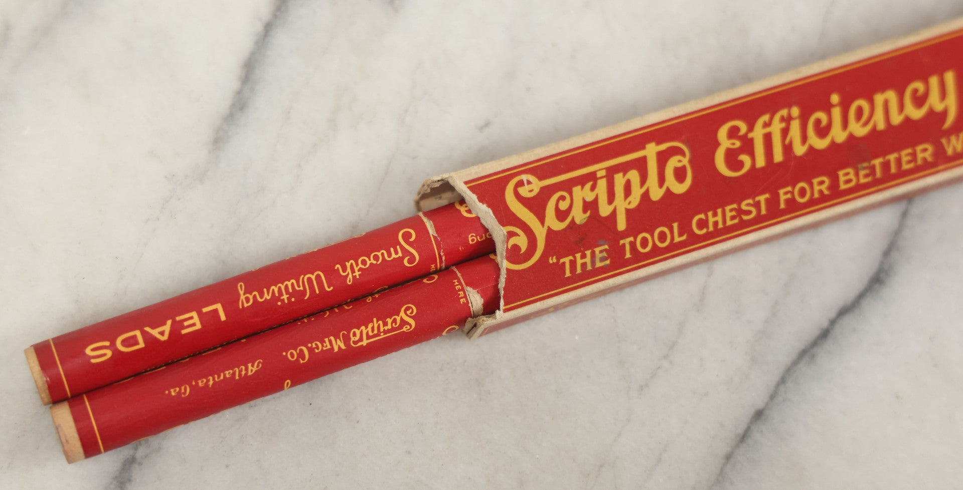 Lot 110 - Grouping Of 10+ Antique And Vintage Pencil And Lead Related Items Including Advertising Boxes From Koh-I-Noor, Scripto Smooth Writing Leads, And Others, Most With Partial Contents