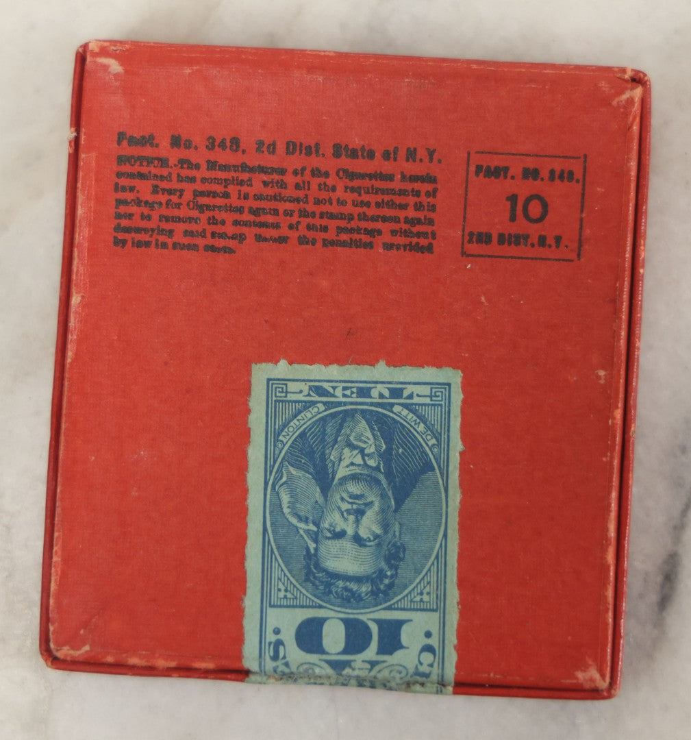 Lot 114 - Antique Russian Cigarettes Box, Ladies Size, With Double-Headed Eagle Emblem, Red And Black Design