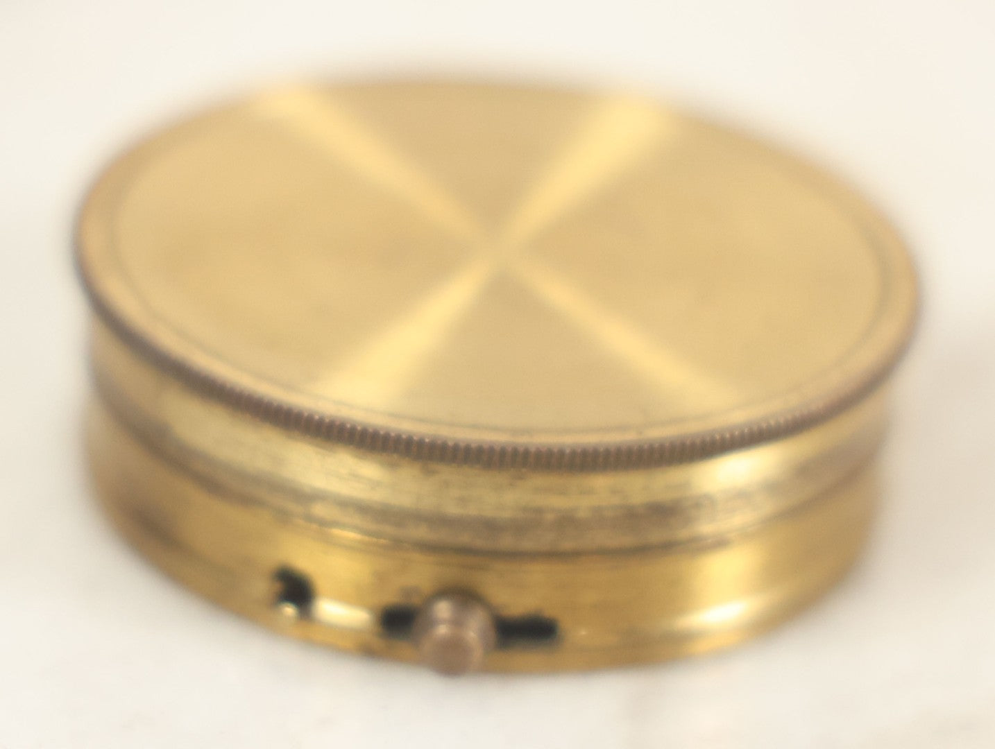 Lot 117 - Vintage Brass Compass With Lid, Locking Mechanism, Made In France