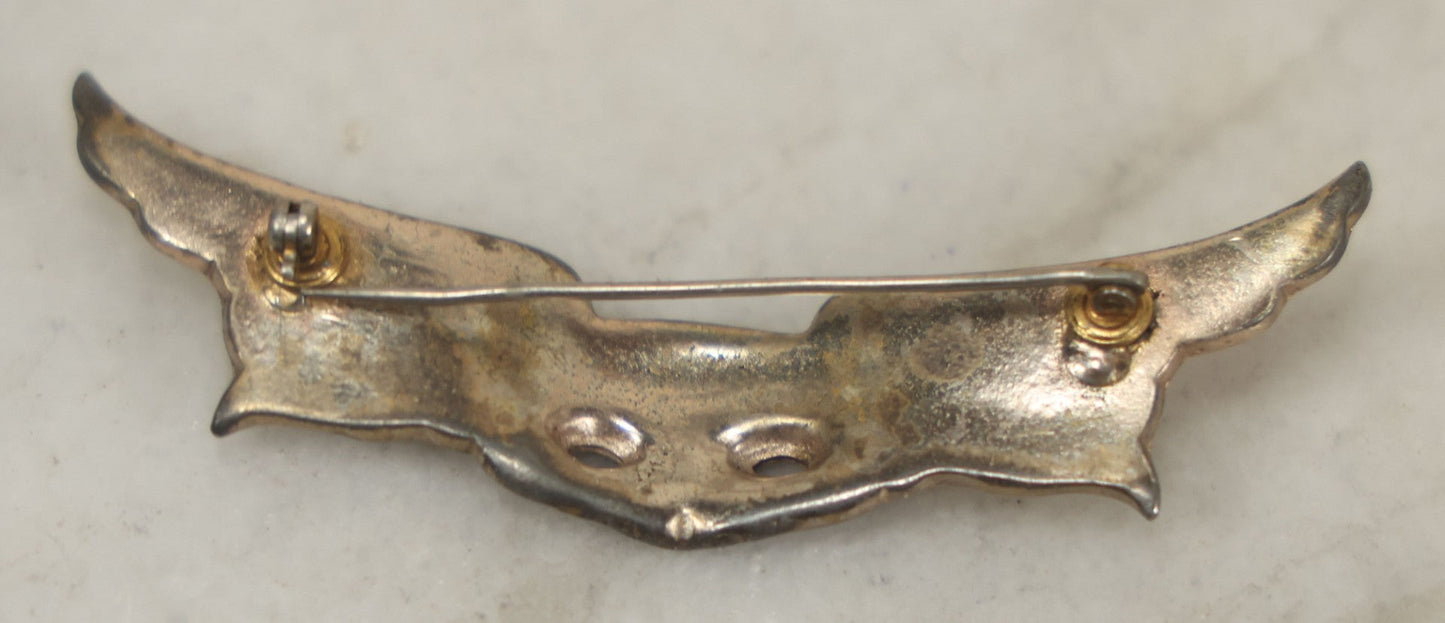 Lot 122 - Vintage Enamel Brooch With Winged Theatre Mask, “Amer. Theatre Wing”