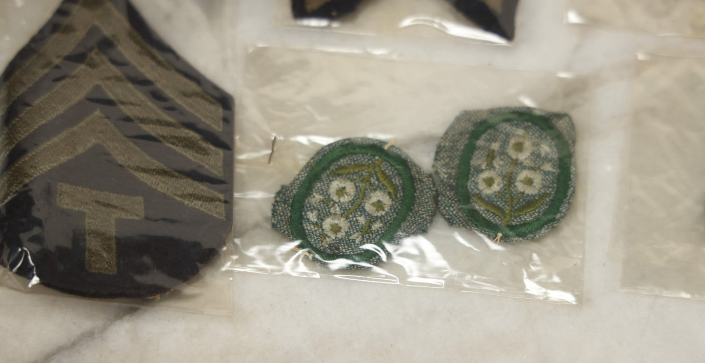Lot 127 - Grouping Of 15+ Vintage Embroidered Patches Including Military, Girl Scouts, And More