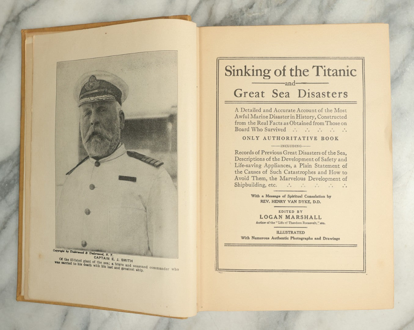 Lot 129 - "The Sinking Of The Titanic And Great Sea Disasters" Antique Illustrated Book Edited By Logan Marshall, Published By L. T. Myers, 1912
