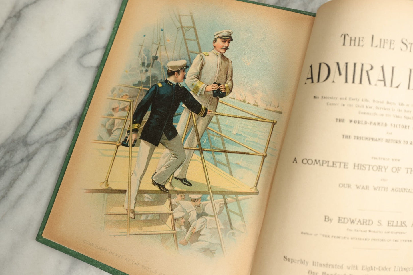Lot 131 - "The Life Story Of Admiral Dewey" Antique Illustrated Book With Eight Color Lithographs And Nearly 100 Half-Tone Engravings, By Edward S. Ellis, Published By John C. Winston & Co., Philadelphia, 1899