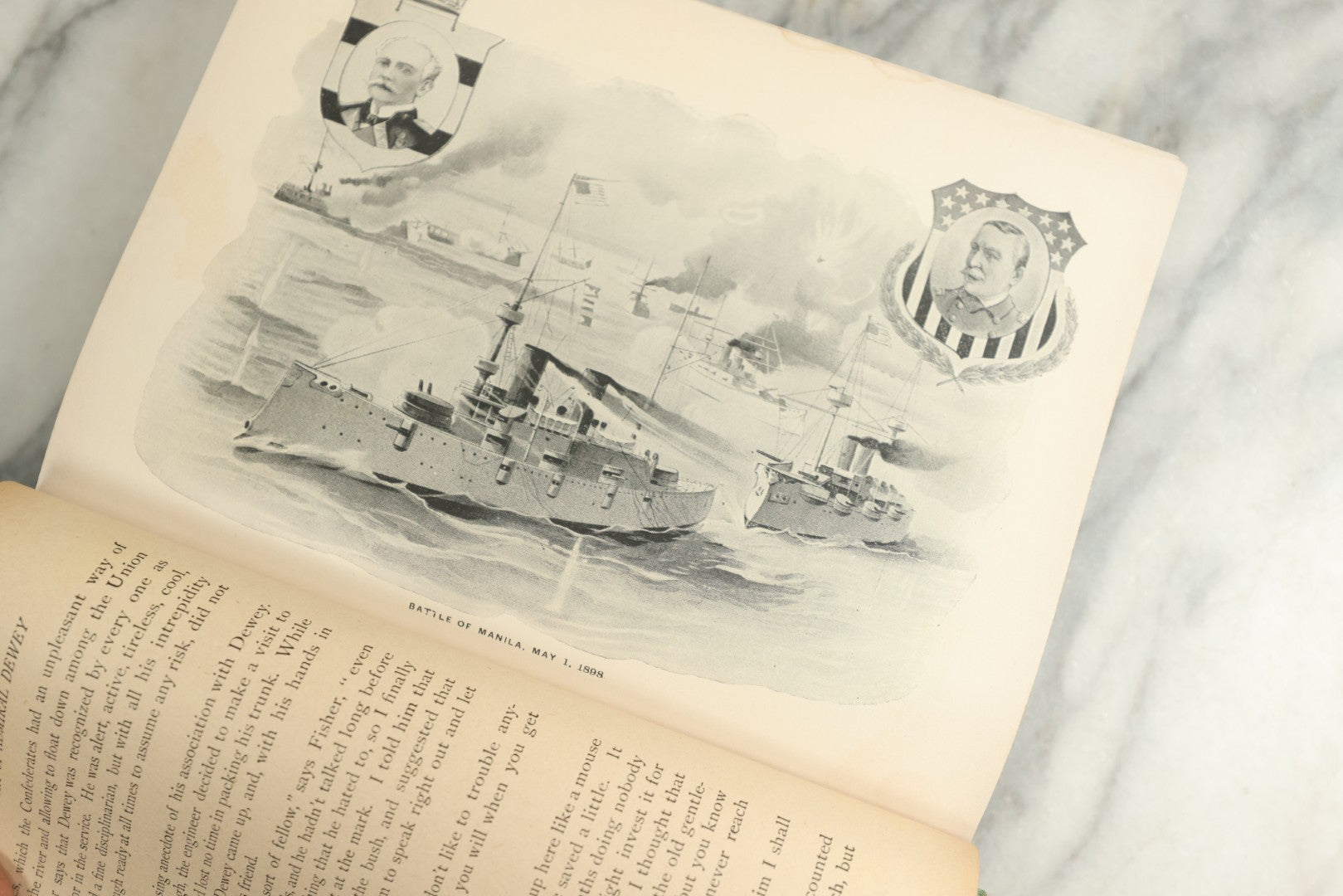 Lot 131 - "The Life Story Of Admiral Dewey" Antique Illustrated Book With Eight Color Lithographs And Nearly 100 Half-Tone Engravings, By Edward S. Ellis, Published By John C. Winston & Co., Philadelphia, 1899