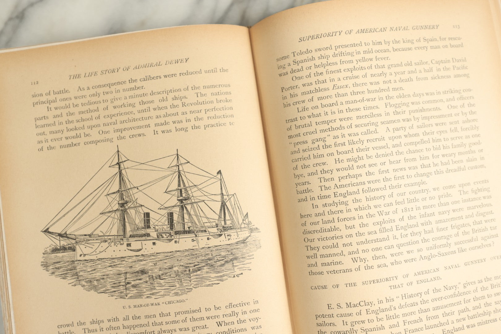 Lot 131 - "The Life Story Of Admiral Dewey" Antique Illustrated Book With Eight Color Lithographs And Nearly 100 Half-Tone Engravings, By Edward S. Ellis, Published By John C. Winston & Co., Philadelphia, 1899