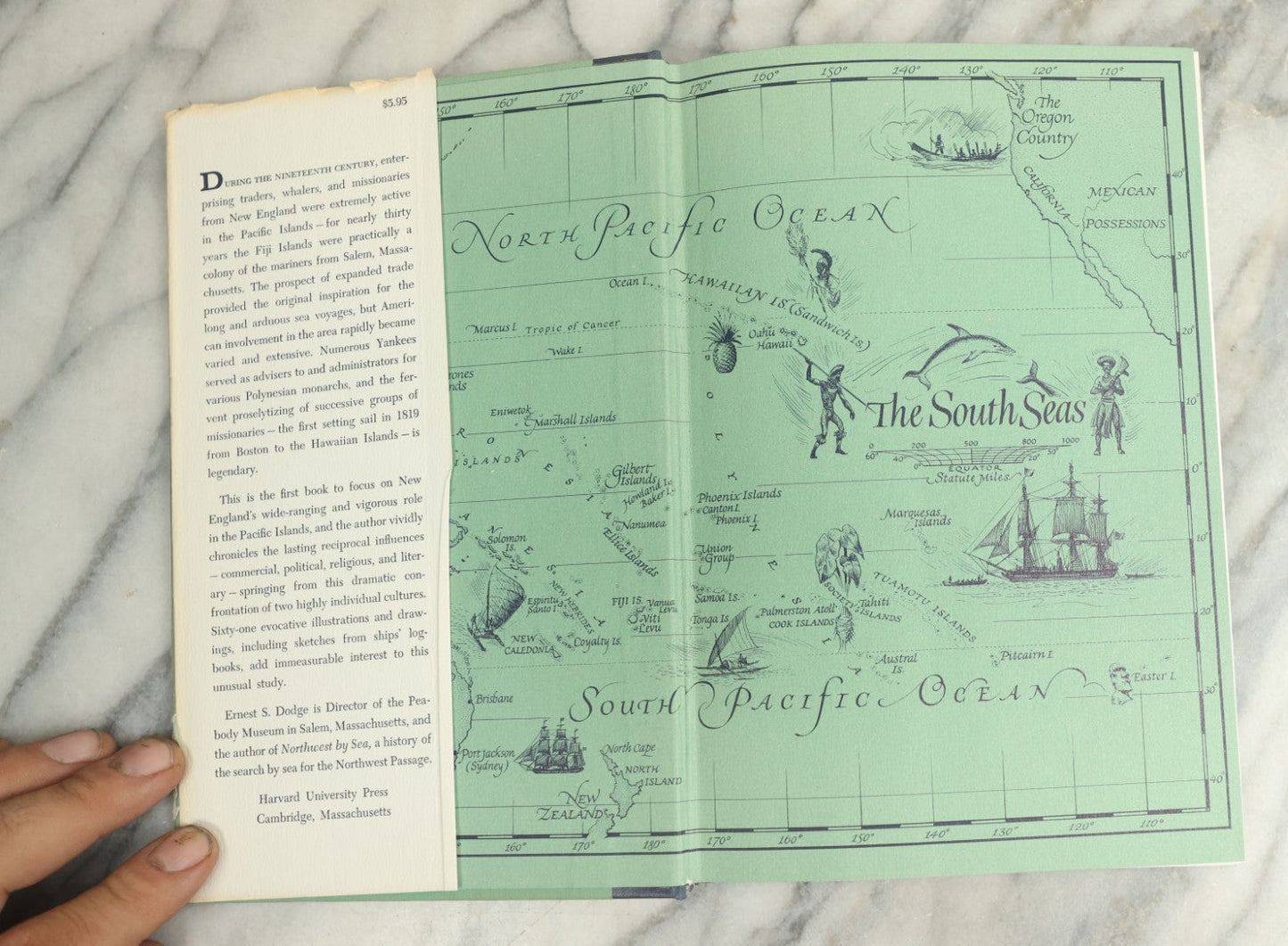 Lot 132 - "New England And The South Seas" Vintage Illustrated Book By Ernest S. Dodge, Director Of The Peabody Museum Of Salem, Original Dust Jacket, Harvard University Press, Cambridge, Massachusetts, 1965