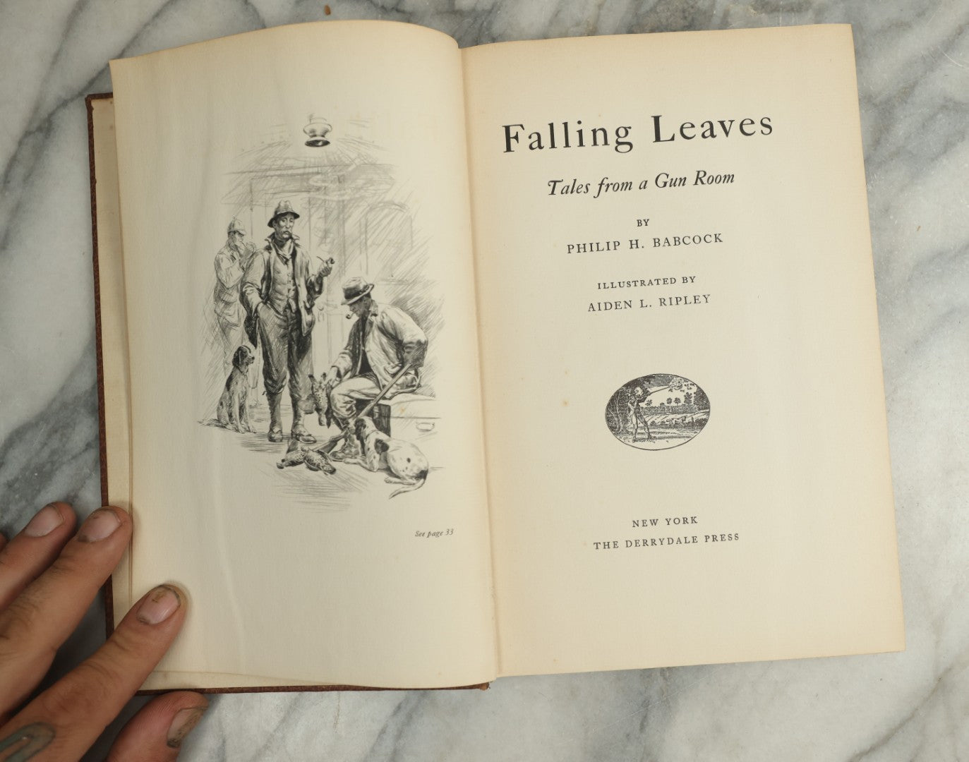 Lot 135 - "Falling Leaves; Tales From A Gun Room" Vintage Limited Edition Book By Philip H. Babcock (Numbered 379 Of 950), Illustrated By Aiden Ripley, Published By The Derrydale Press, New York, 1937