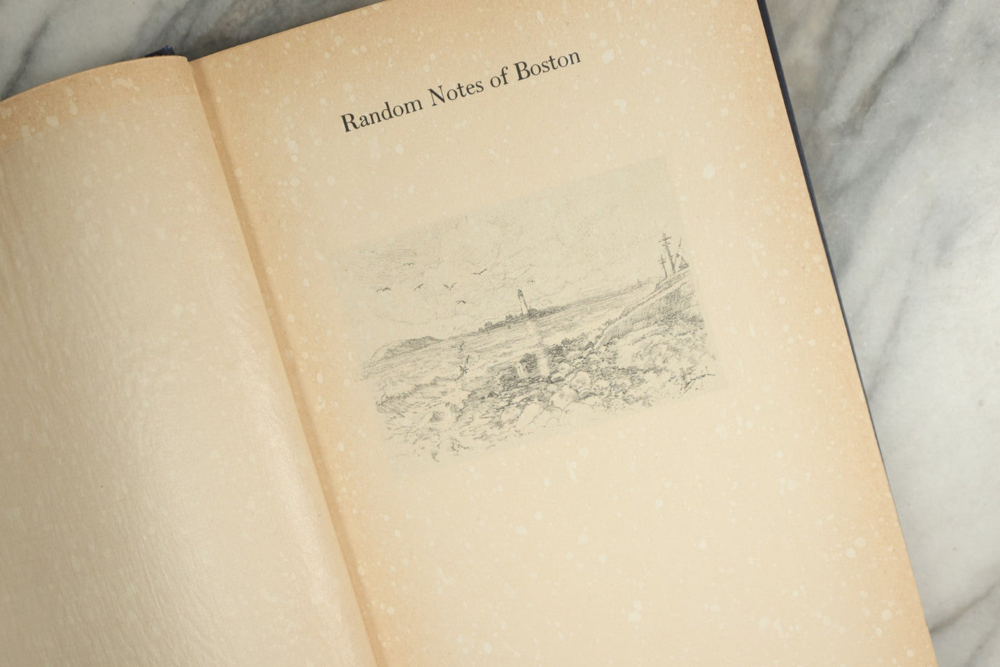 Lot 147 - "Random Notes Of Boston" Antique Illustrated Book By Henry P. Dowst, Drawings By John Albert Seaford, Published By H.B. Humphrey Company, Boston, 1913, Embossed Gilt Frame Design On Cover