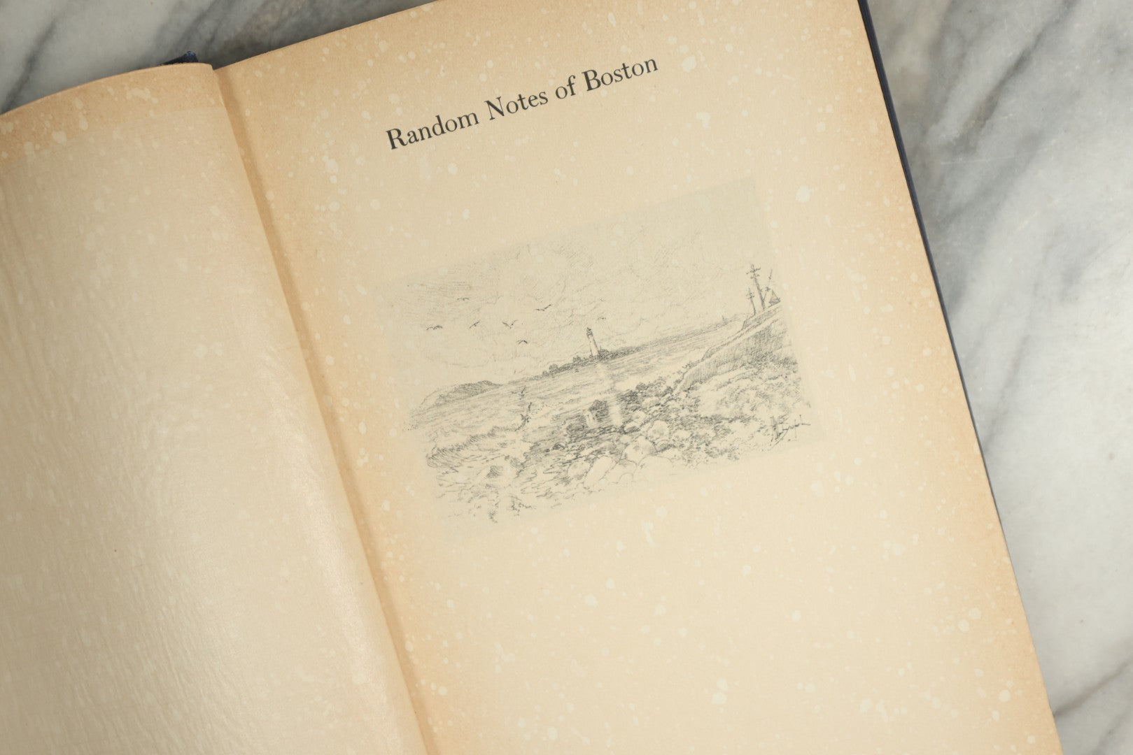 Lot 147 - "Random Notes Of Boston" Antique Illustrated Book By Henry P. Dowst, Drawings By John Albert Seaford, Published By H.B. Humphrey Company, Boston, 1913, Embossed Gilt Frame Design On Cover