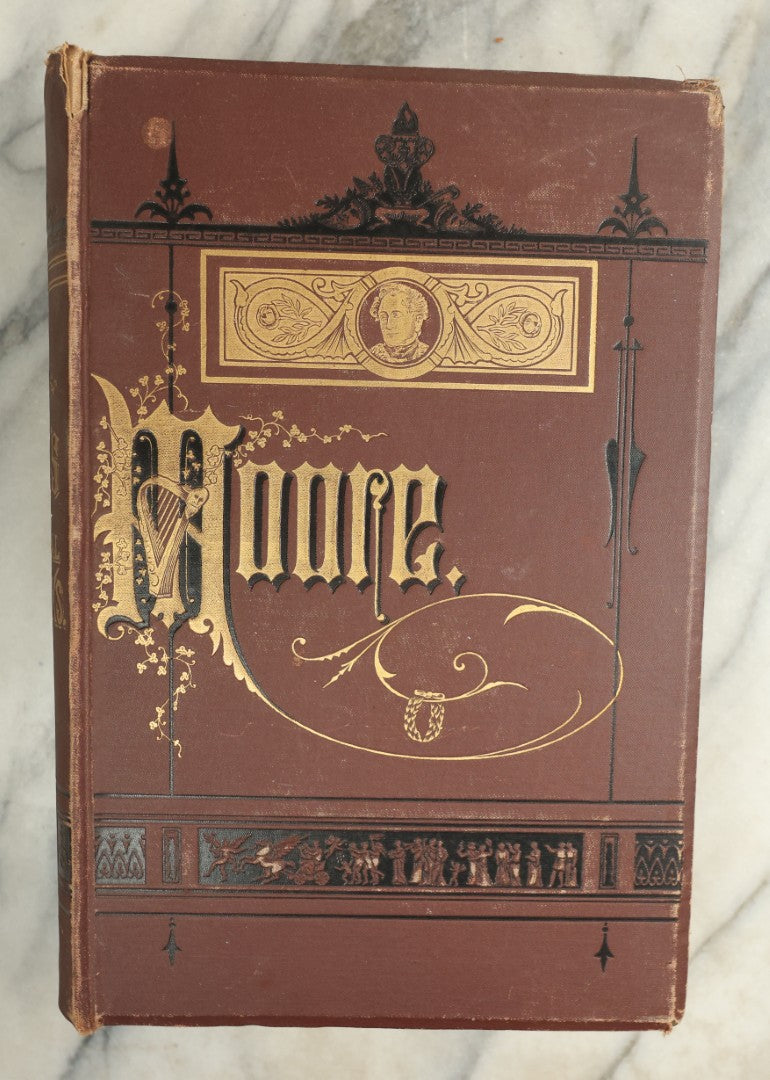 Lot 148 - "The Poetical Works Of Thomas Moore" Antique Illustrated Poetry Book, With 20+ Illustrations, With "The Life Of The Author" By Francis Waller, Published By P.F. Collier, New York, 1879, Gilt Fore Edge