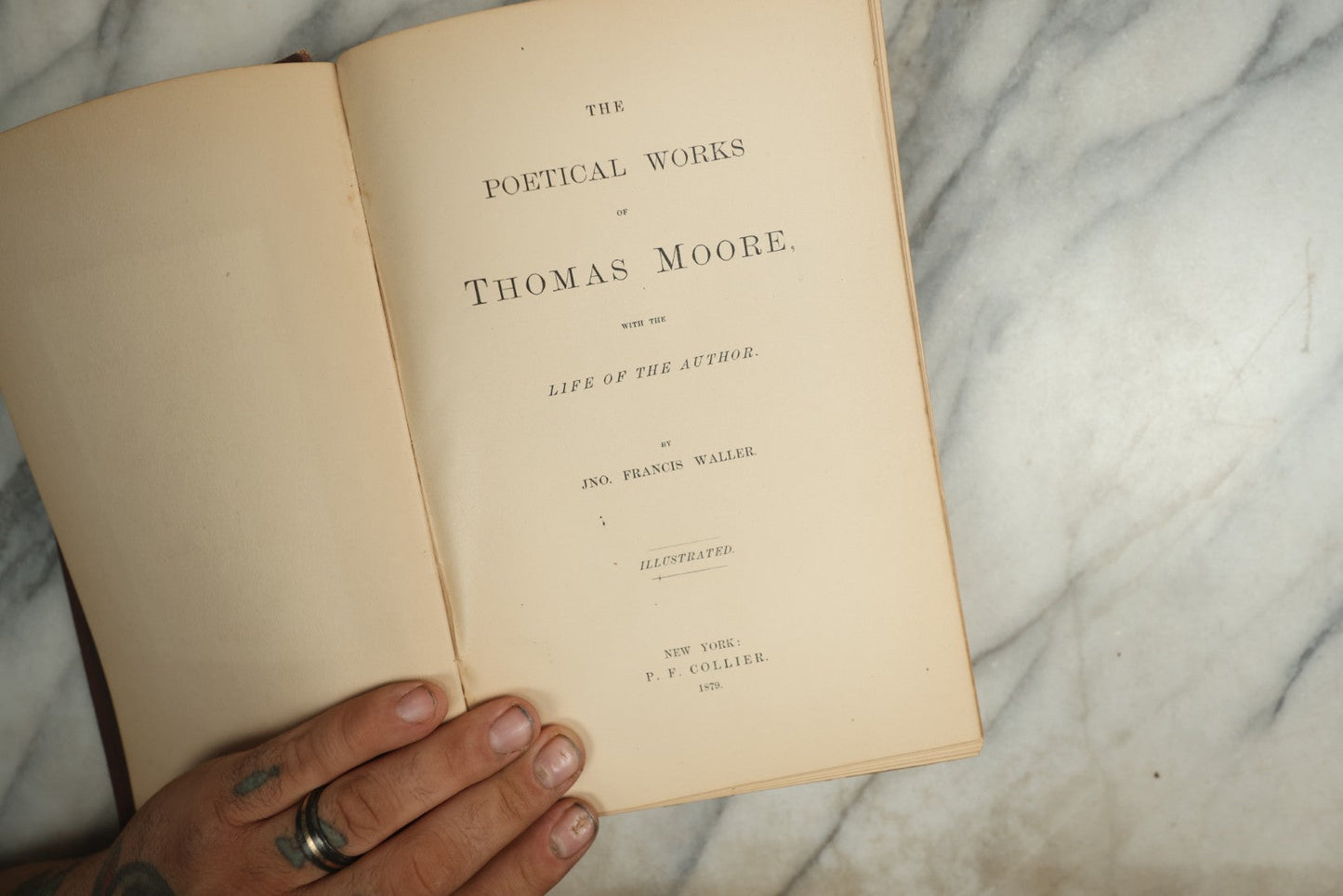 Lot 148 - "The Poetical Works Of Thomas Moore" Antique Illustrated Poetry Book, With 20+ Illustrations, With "The Life Of The Author" By Francis Waller, Published By P.F. Collier, New York, 1879, Gilt Fore Edge