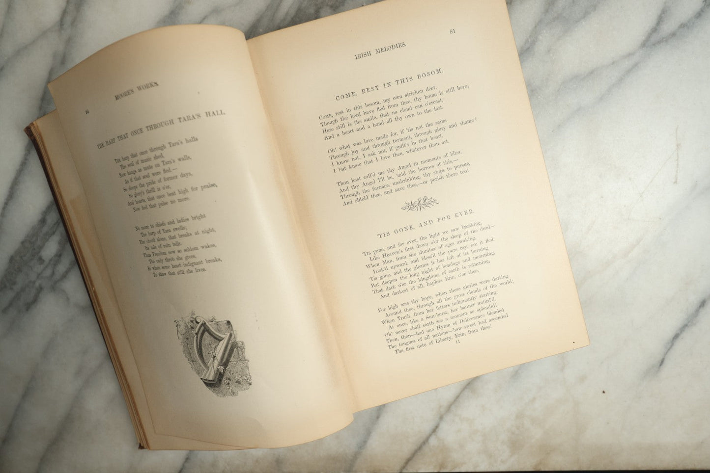 Lot 148 - "The Poetical Works Of Thomas Moore" Antique Illustrated Poetry Book, With 20+ Illustrations, With "The Life Of The Author" By Francis Waller, Published By P.F. Collier, New York, 1879, Gilt Fore Edge