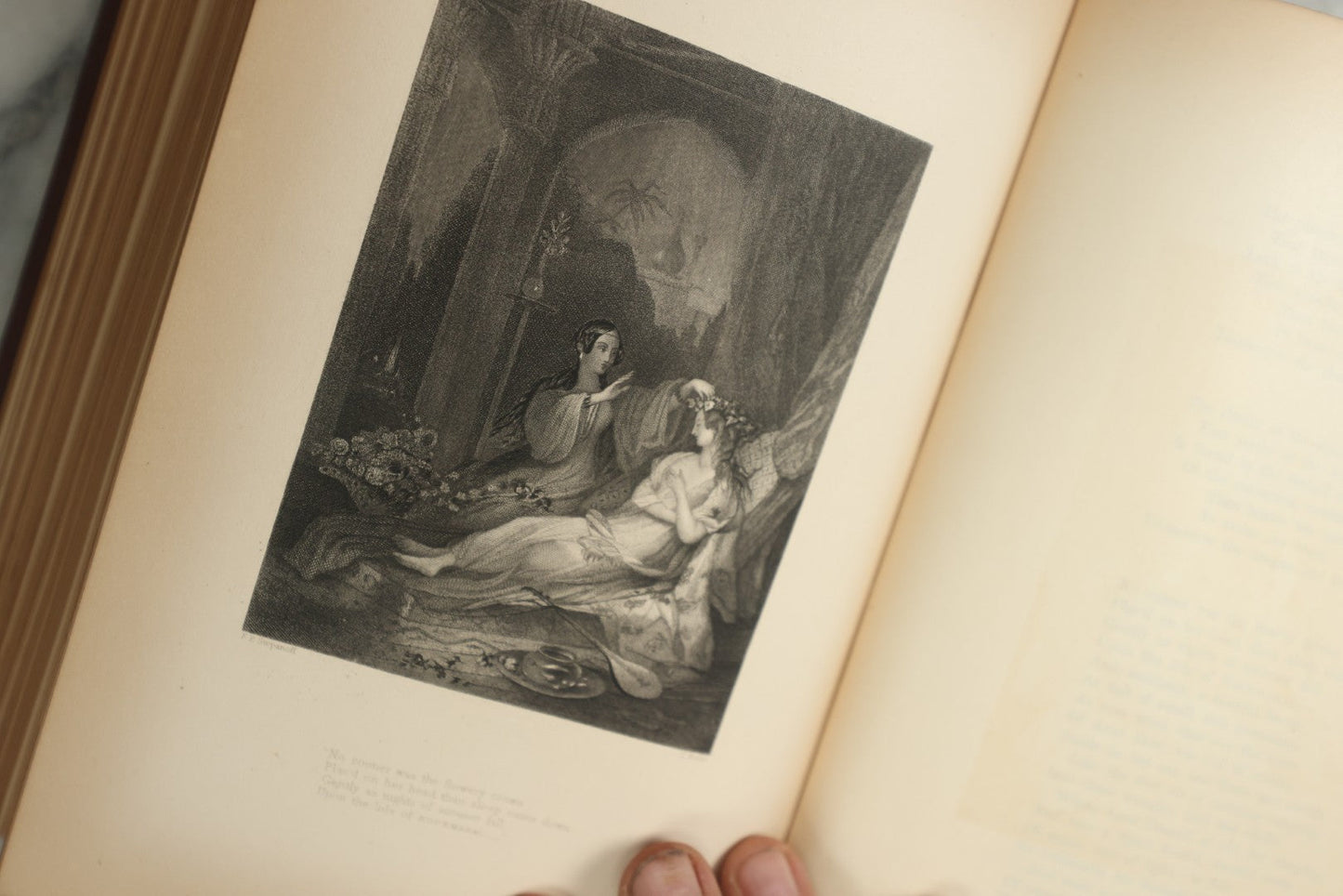 Lot 148 - "The Poetical Works Of Thomas Moore" Antique Illustrated Poetry Book, With 20+ Illustrations, With "The Life Of The Author" By Francis Waller, Published By P.F. Collier, New York, 1879, Gilt Fore Edge