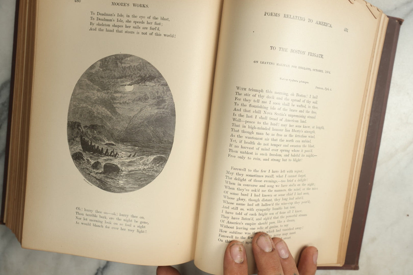 Lot 148 - "The Poetical Works Of Thomas Moore" Antique Illustrated Poetry Book, With 20+ Illustrations, With "The Life Of The Author" By Francis Waller, Published By P.F. Collier, New York, 1879, Gilt Fore Edge