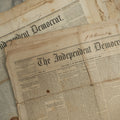 Lot 150 - Grouping Of 21 Antique Newspapers “The Independent Democrat,” Concord, New Hampshire, 1856, January–December