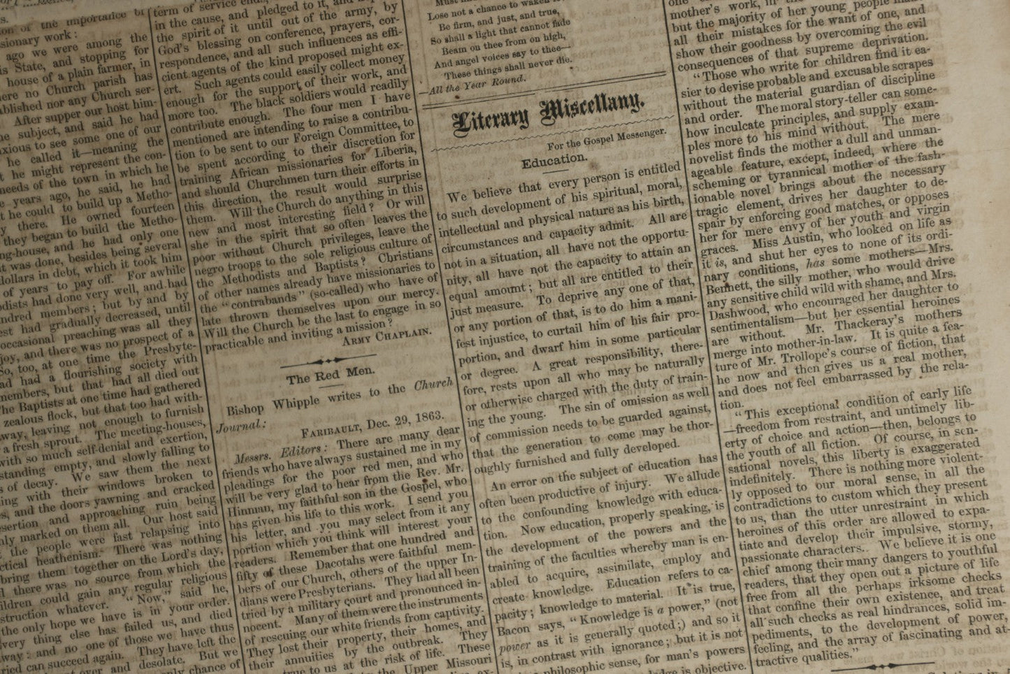Lot 151 - Grouping Of Four Antique Newspapers “The Gospel Messenger And Church Record Of Western New York,” Utica, New York, January–February 1864