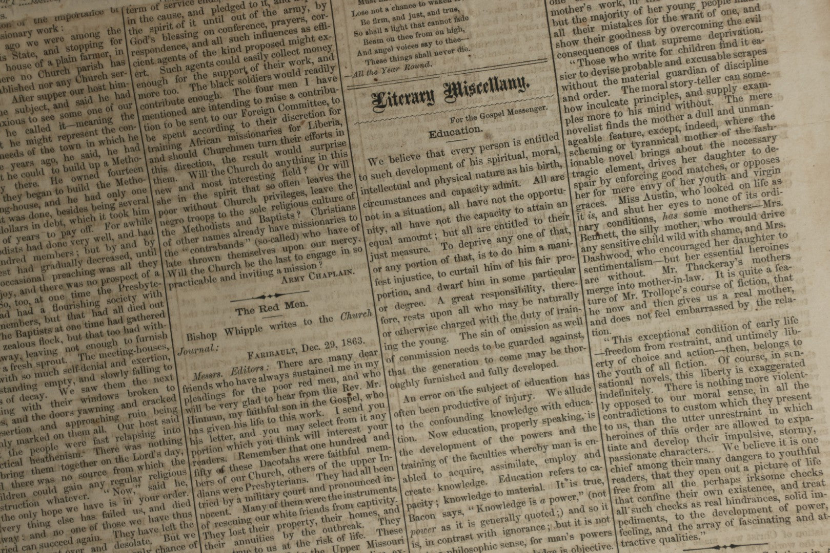 Lot 151 - Grouping Of Four Antique Newspapers “The Gospel Messenger And Church Record Of Western New York,” Utica, New York, January–February 1864
