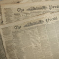 Lot 152 - Grouping Of Five Antique Civil War Era Newspapers “The Press,” Philadelphia, March 1862, With Reports On Rebel Retreat From Manassas, Occupation Of Winchester, Ironclad Steamers, General Burnside, And More