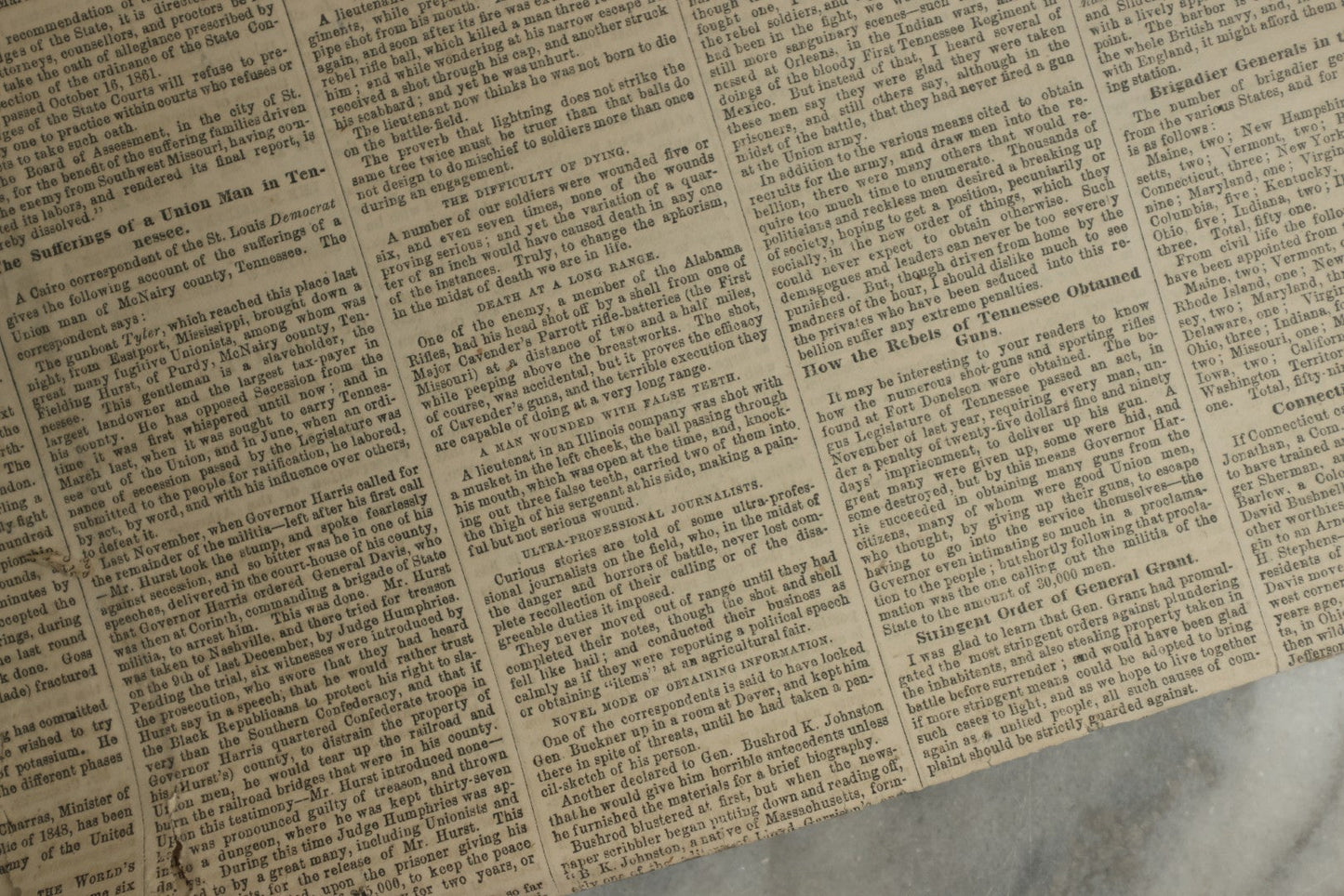 Lot 152 - Grouping Of Five Antique Civil War Era Newspapers “The Press,” Philadelphia, March 1862, With Reports On Rebel Retreat From Manassas, Occupation Of Winchester, Ironclad Steamers, General Burnside, And More