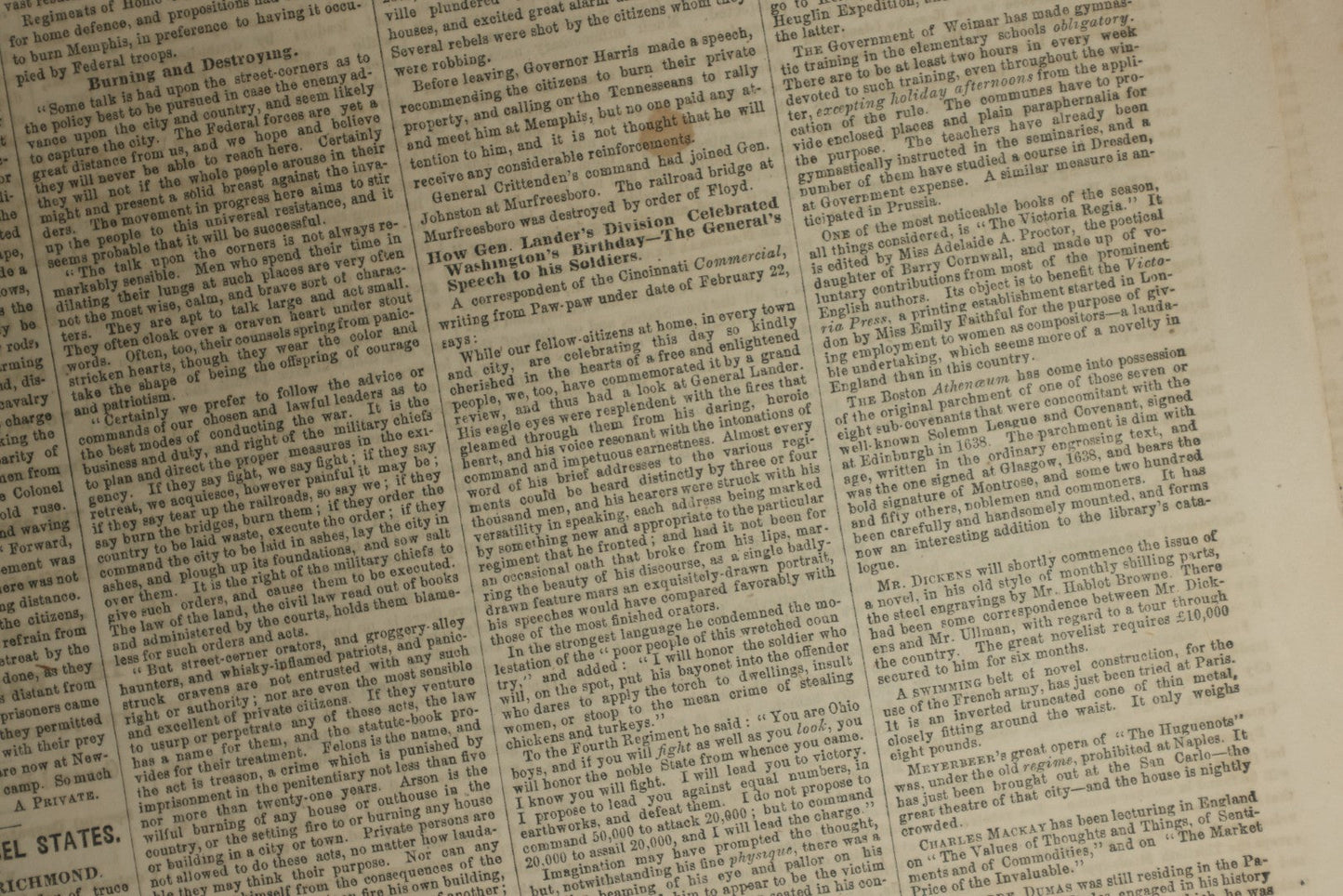 Lot 152 - Grouping Of Five Antique Civil War Era Newspapers “The Press,” Philadelphia, March 1862, With Reports On Rebel Retreat From Manassas, Occupation Of Winchester, Ironclad Steamers, General Burnside, And More