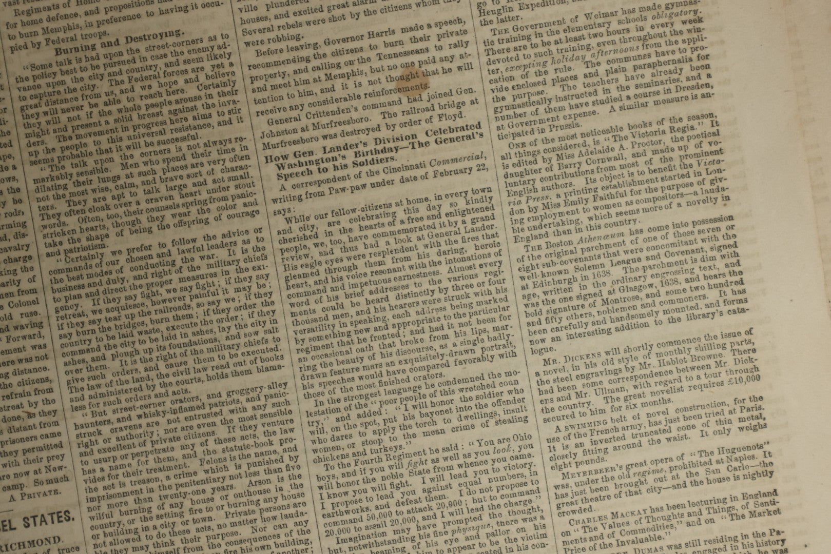 Lot 152 - Grouping Of Five Antique Civil War Era Newspapers “The Press,” Philadelphia, March 1862, With Reports On Rebel Retreat From Manassas, Occupation Of Winchester, Ironclad Steamers, General Burnside, And More