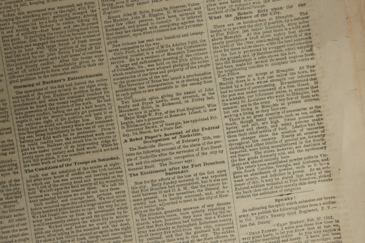 Lot 152 - Grouping Of Five Antique Civil War Era Newspapers “The Press,” Philadelphia, March 1862, With Reports On Rebel Retreat From Manassas, Occupation Of Winchester, Ironclad Steamers, General Burnside, And More