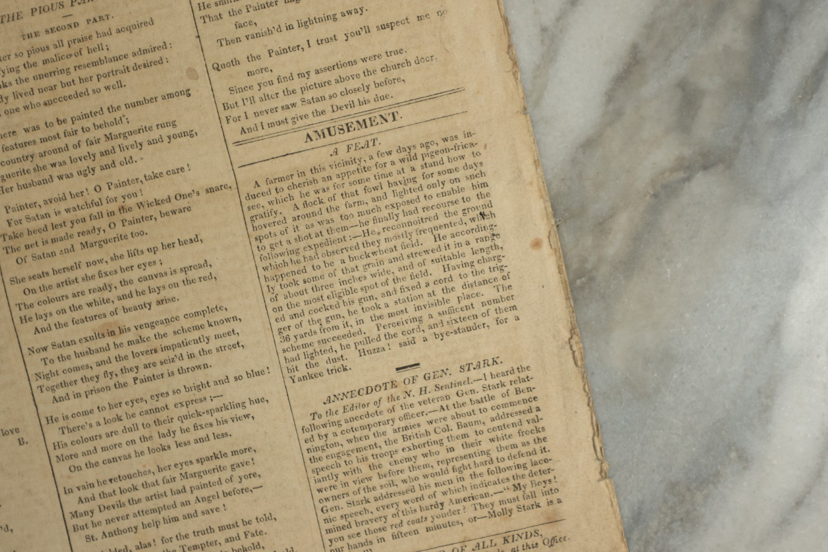Lot 153 - Antique Newspaper “Boston Weekly Magazine And Ladies' Miscellany,” April 24, 1819, With Agricultural Engraving Of Ox And Butchering Diagram