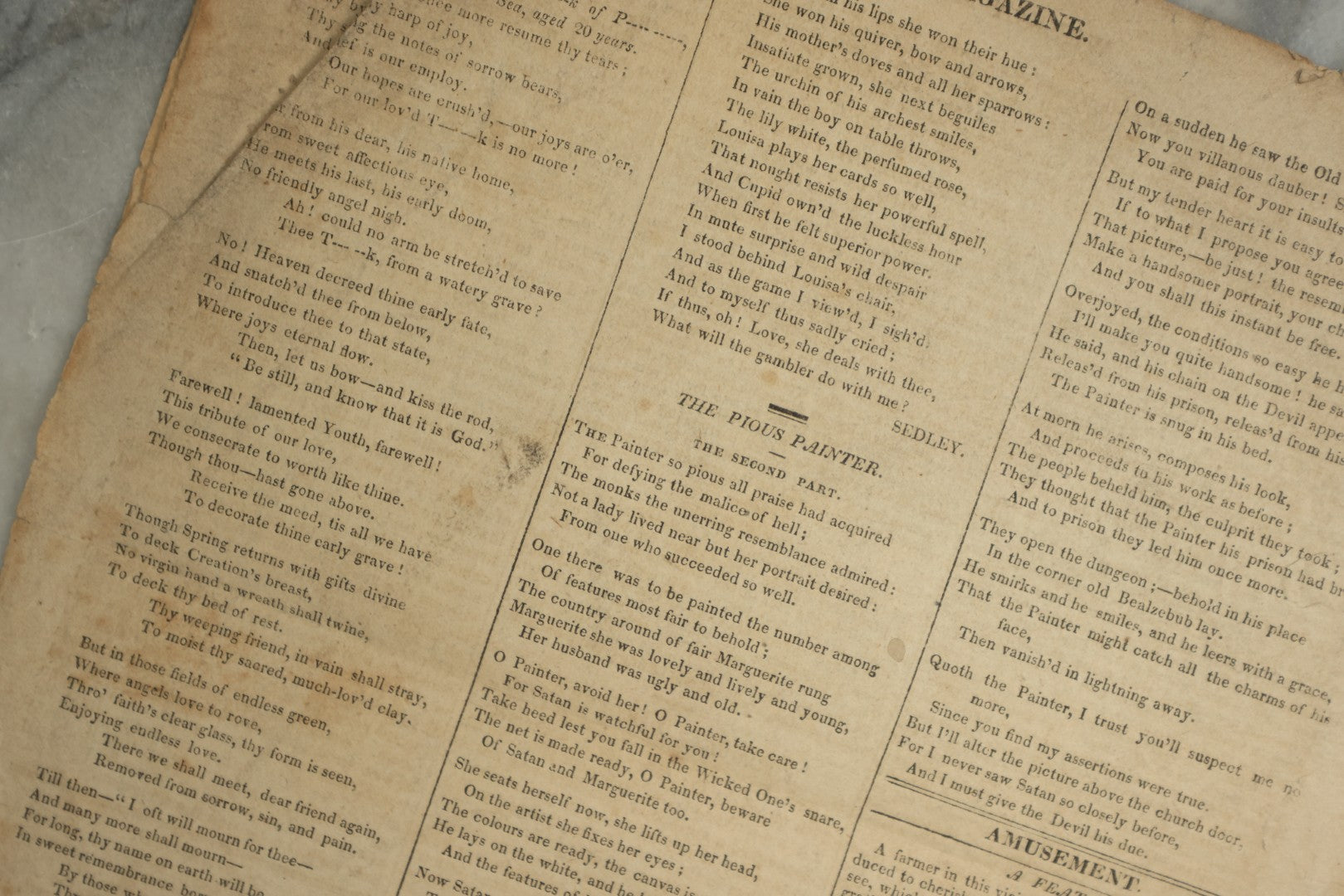 Lot 153 - Antique Newspaper “Boston Weekly Magazine And Ladies' Miscellany,” April 24, 1819, With Agricultural Engraving Of Ox And Butchering Diagram