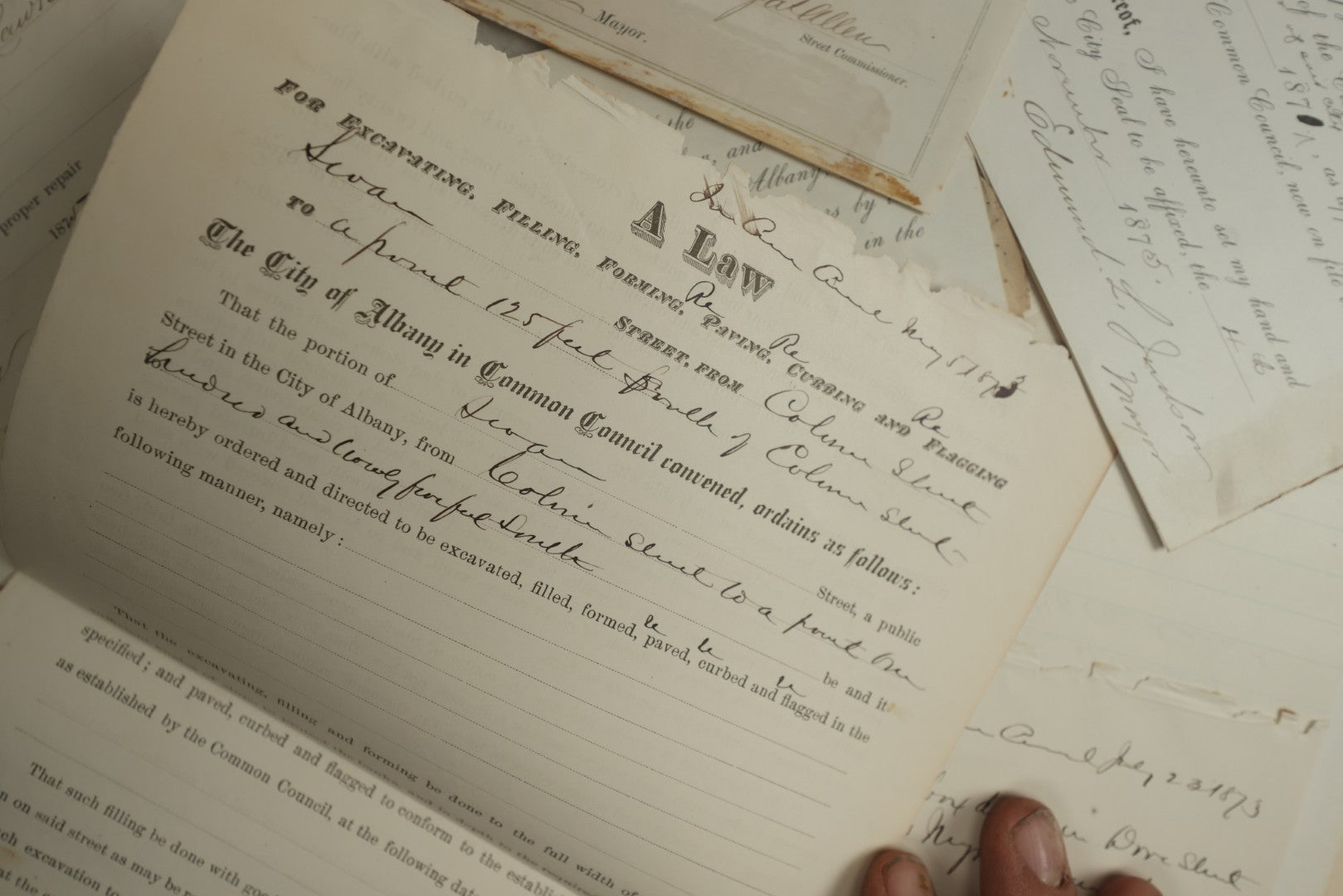 Lot 155 - Grouping Of 10+ Antique Documents Signed By Albany Mayor Edmund L. Judson (1874–1876)