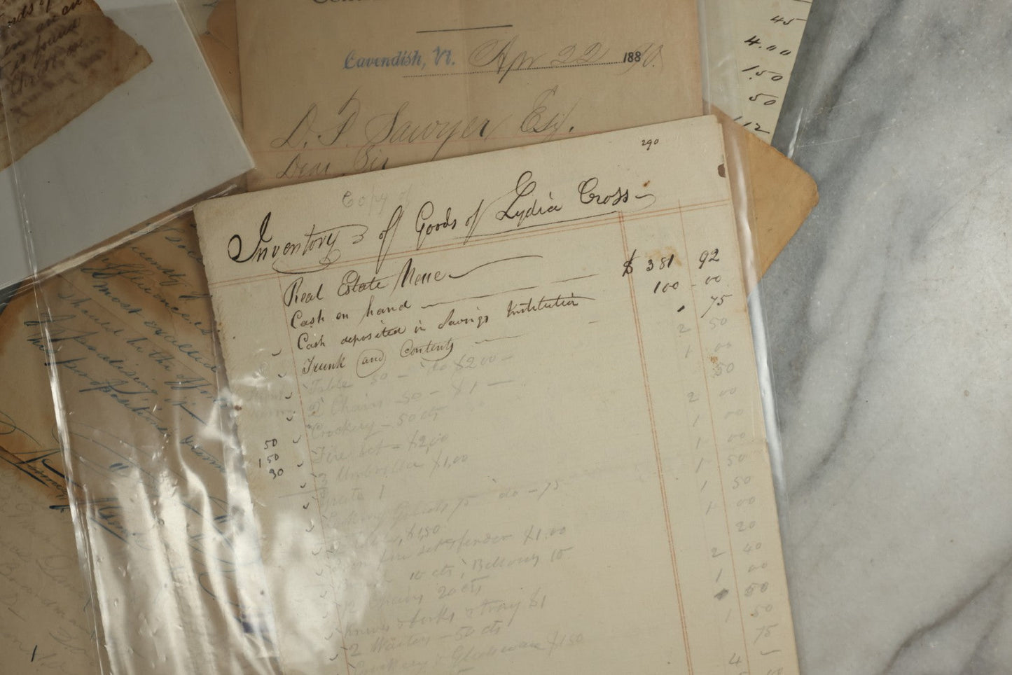 Lot 158 - Grouping Of Four Early Handwritten Items, Early To Mid-19th Century, Including Penmanship Sampler, Receipts, And Religious Writing