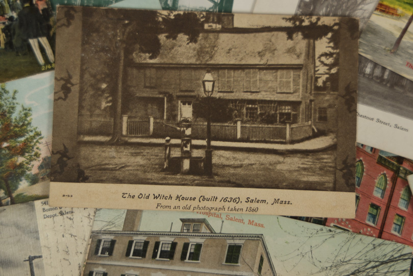 Lot 159 - Grouping Of 20 Vintage And Antique Salem, Massachusetts Postcards Including Old Witch House, Salem Willows, And Boston And Maine Train Depot