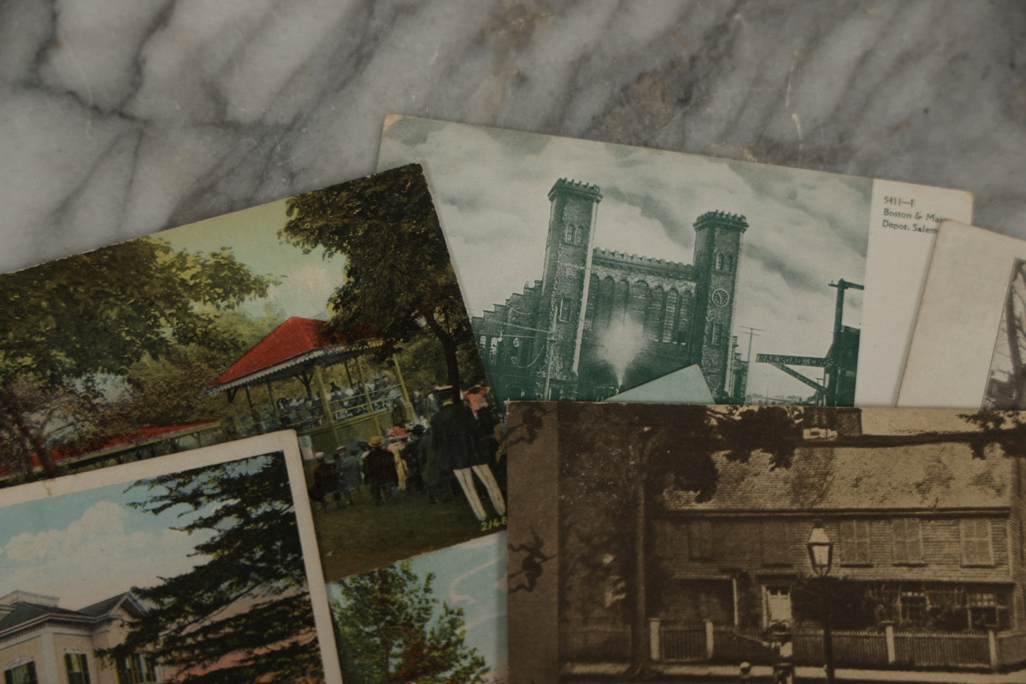 Lot 159 - Grouping Of 20 Vintage And Antique Salem, Massachusetts Postcards Including Old Witch House, Salem Willows, And Boston And Maine Train Depot