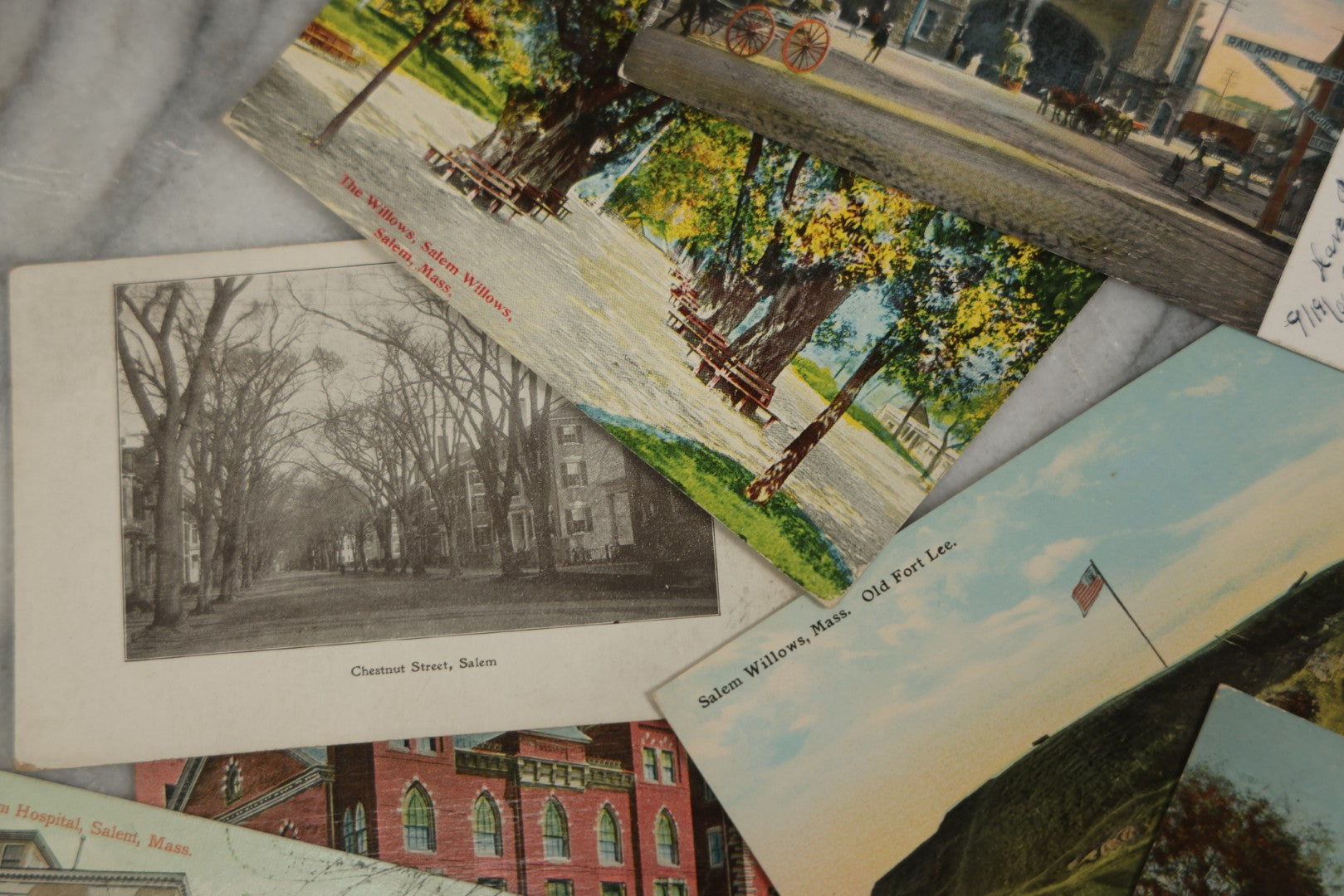 Lot 159 - Grouping Of 20 Vintage And Antique Salem, Massachusetts Postcards Including Old Witch House, Salem Willows, And Boston And Maine Train Depot