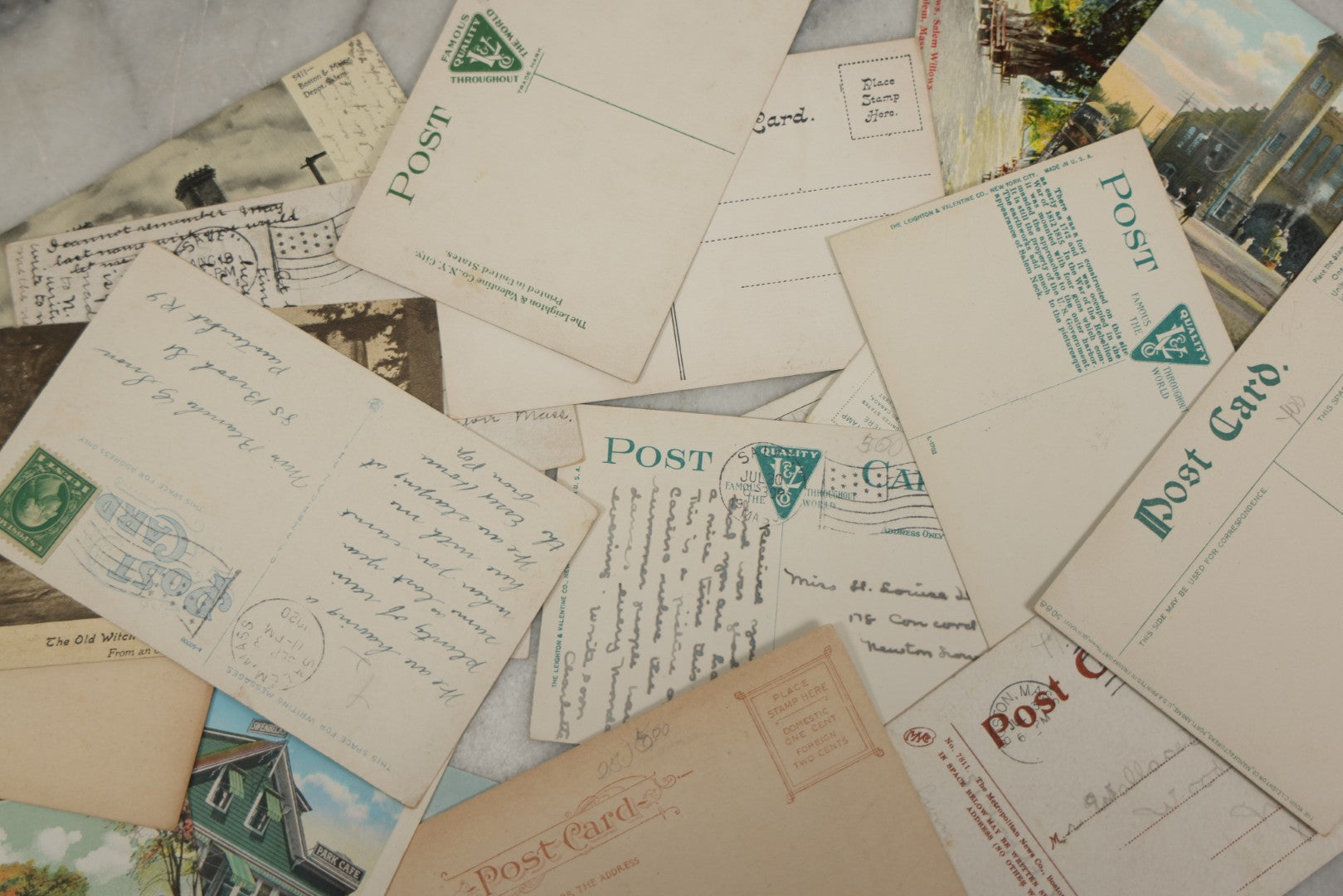 Lot 159 - Grouping Of 20 Vintage And Antique Salem, Massachusetts Postcards Including Old Witch House, Salem Willows, And Boston And Maine Train Depot