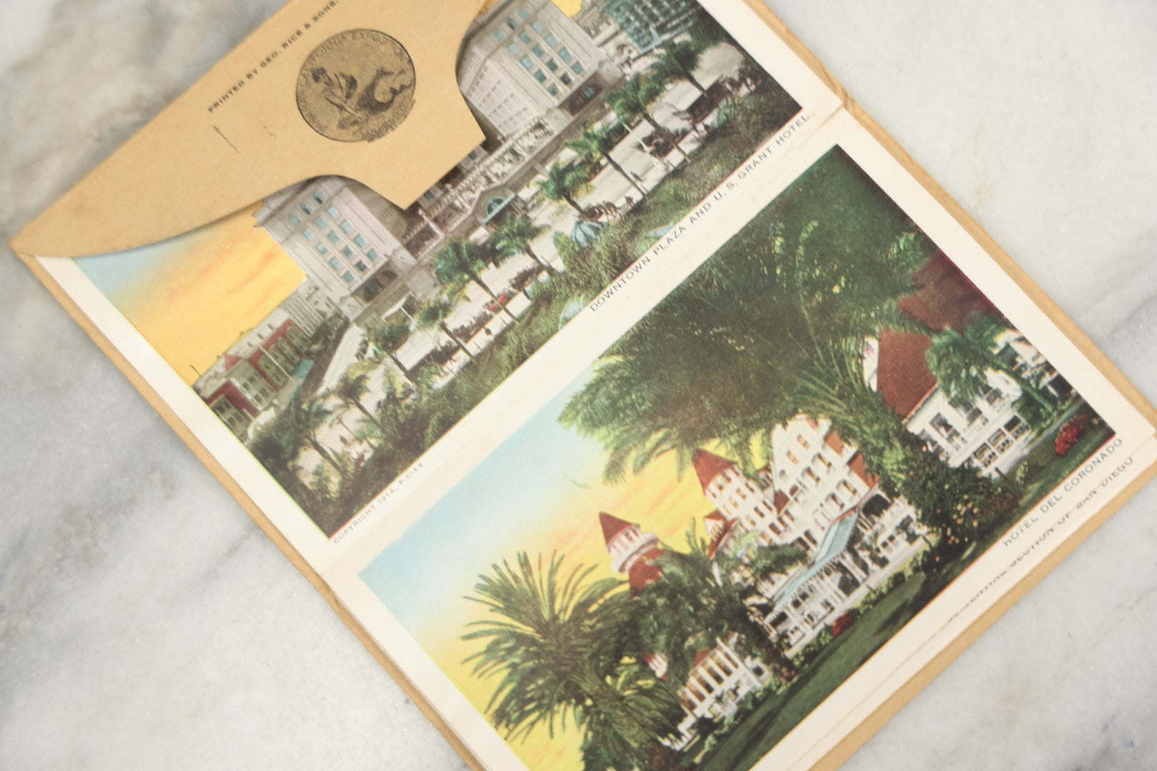 Lot 168 - Antique Panama California Exposition San Diego 1915 Souvenir Folder, Postmarked 1916, Printed By Geo. Rice & Sons, Los Angeles