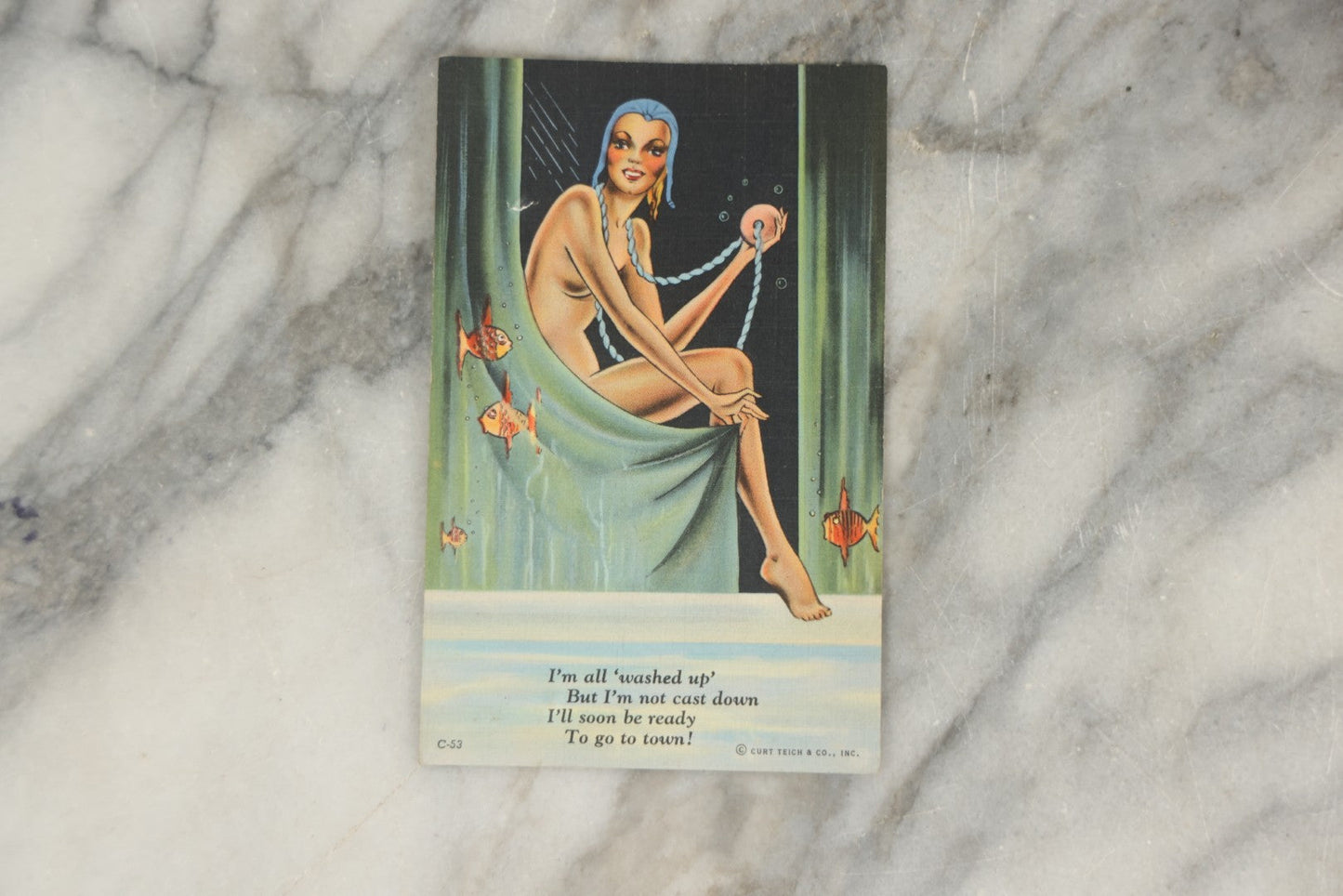 Lot 170 - Grouping Of Five Vintage Pin-Up Postcards Of Beautiful Women And Water, Four Published By Curt Teich & Co. Inc., Chicago