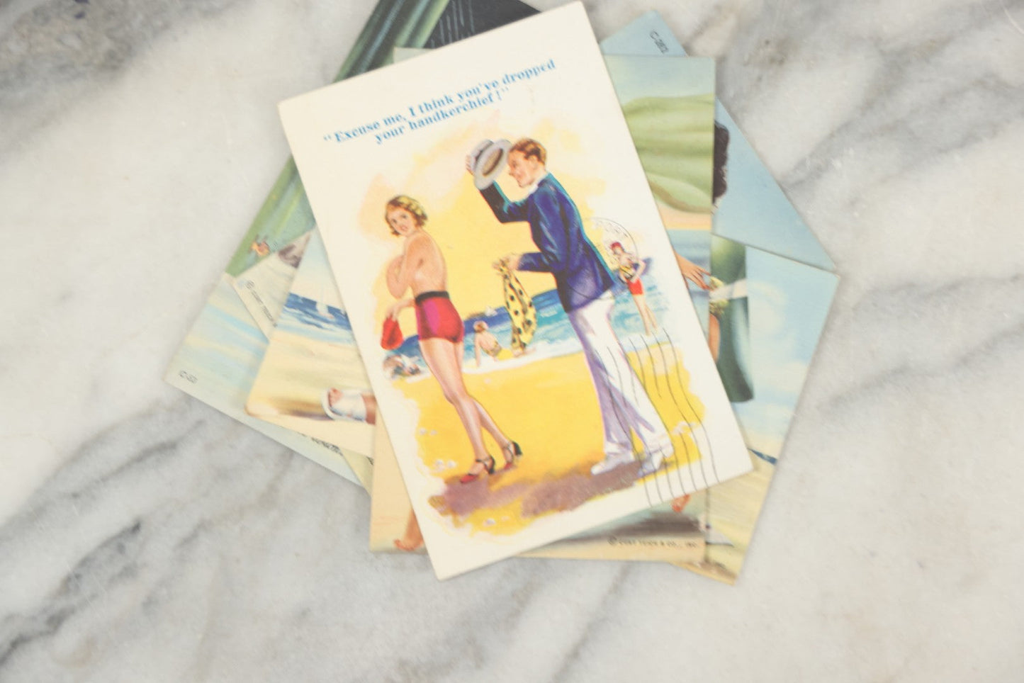 Lot 170 - Grouping Of Five Vintage Pin-Up Postcards Of Beautiful Women And Water, Four Published By Curt Teich & Co. Inc., Chicago