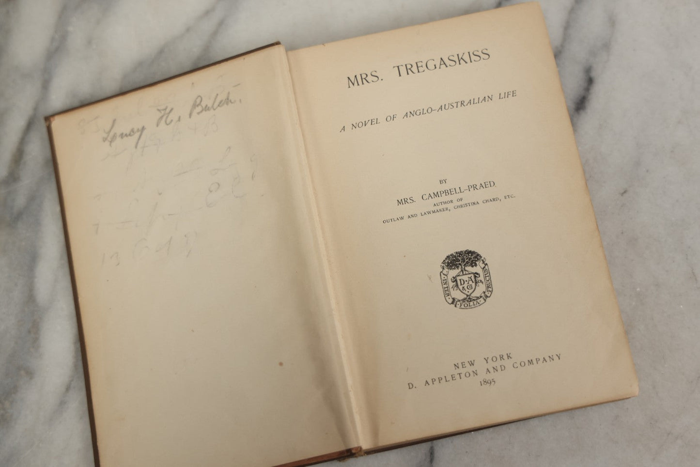 Lot 171 - Grouping Of Three Antique Books With Matching Brown Book Cloth Binding, Including "Heart-Beats" By P.C. Mozoomdar (1894), "God's Image In Man" By Henry Wood (1893), And "Mrs. Tregaskiss" By Mrs. Campbell-Praed (1895)
